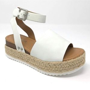 Soda Womens Topic Espadrille Sandal Shoes Off White NEW 8.5